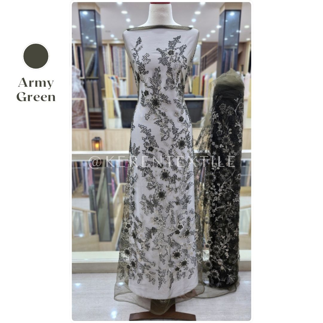 VALENCIA PICACHOO TULLE Spesial Warna (Tulle Payet Mewah motif Bunga Rambat)