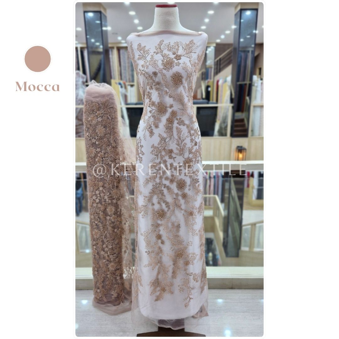 VALENCIA PICACHOO TULLE Spesial Warna (Tulle Payet Mewah motif Bunga Rambat)