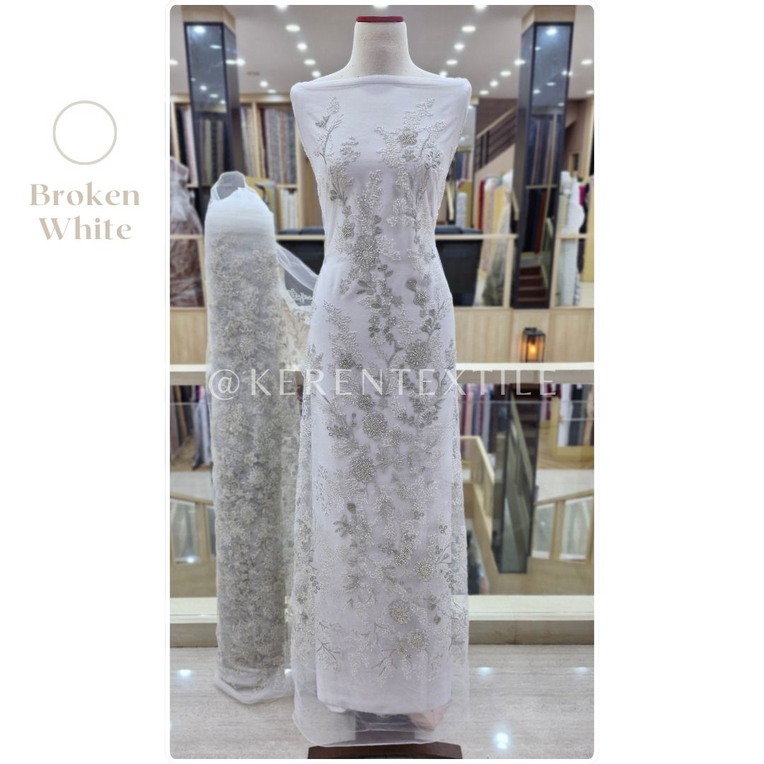 VALENCIA PICACHOO TULLE Spesial Warna (Tulle Payet Mewah motif Bunga Rambat)