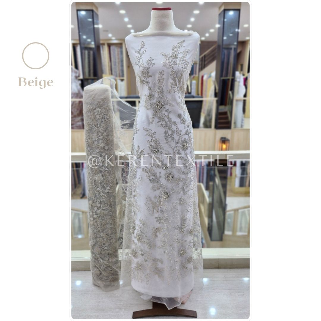 VALENCIA PICACHOO TULLE Spesial Warna (Tulle Payet Mewah motif Bunga Rambat)