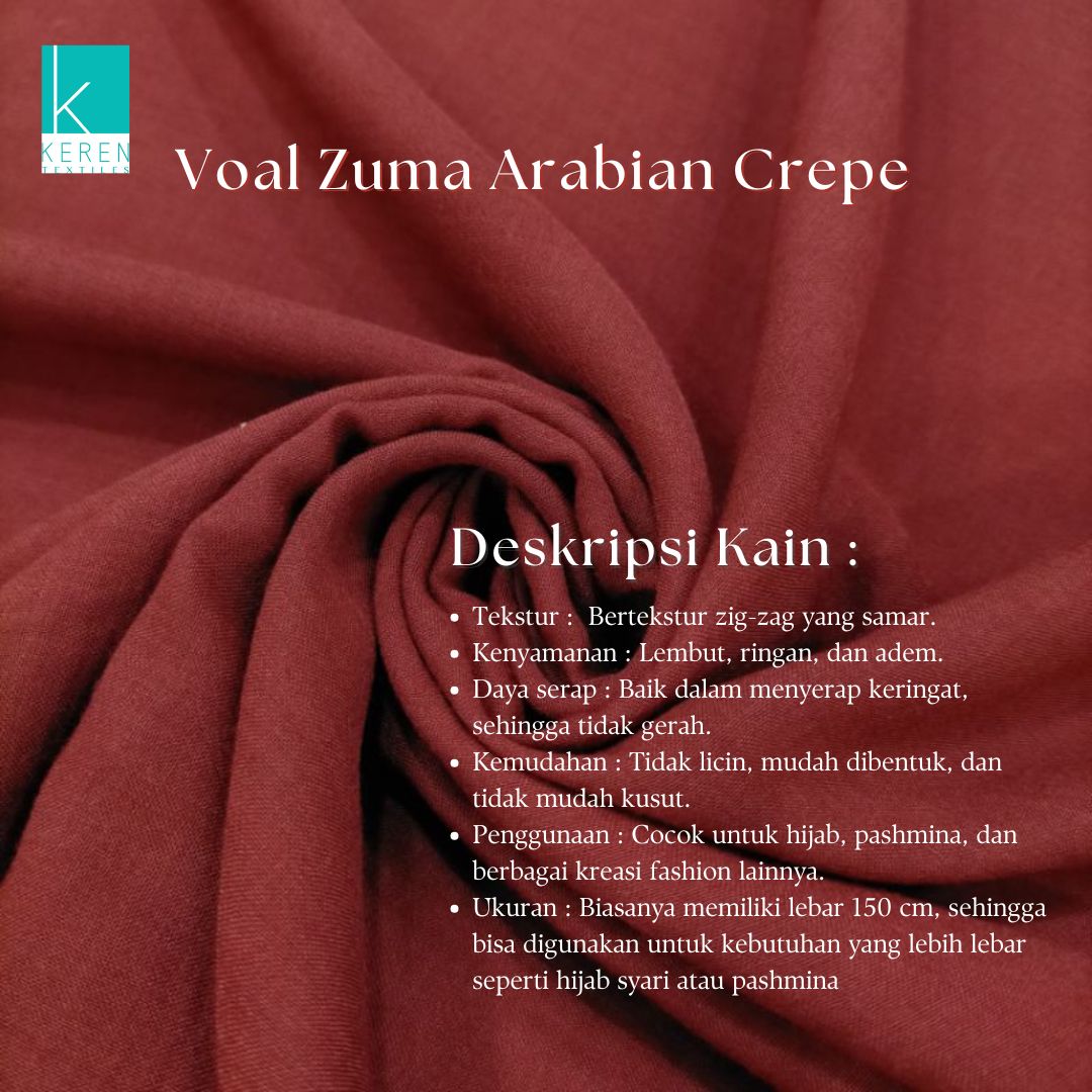 VOAL ZUMA ARABIAN CREPE/ARABIAN VOILLE/VOAL POLOS ARABIAN